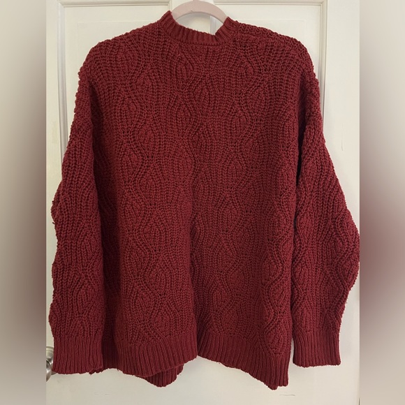 ❄️Universal Thread Brick Red Open Knit Open Front Cardigan Size Large - Picture 2 of 8